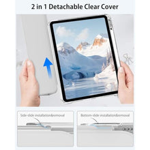 Load image into Gallery viewer, SQBEBS for iPad (A16) 11th Generation 11 Inch 2025, iPad 10th Generation Case 10.9 Inch 2022, Sliding Detachable Cover with Clear Hard Back Shell, Tri-Fold Stand with Pencil Holder, Gray_359
