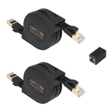 Load image into Gallery viewer, SQWRWY CAT7 Retractable Ethernet Cable, Retractable Flat 5FT RJ45 High-Speed LAN Internet Patch Cable, Easy to Carry for Laptop &amp; Travel 2-Pack_1
