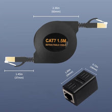 Load image into Gallery viewer, SQWRWY CAT7 Retractable Ethernet Cable, Retractable Flat 5FT RJ45 High-Speed LAN Internet Patch Cable, Easy to Carry for Laptop &amp; Travel 2-Pack_2129
