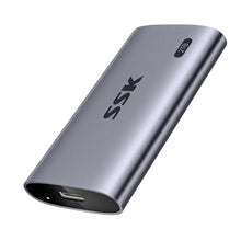 Load image into Gallery viewer, SSK Portable SSD 2TB, up to 2000MB/s External Solid State Drives, USB 3.2 Gen2X2 NVMe SSD External Hard Drive, Ultra Low Power for iPhone 15/ MacBook/Pro/OTG Phone/Laptops, Silver_1
