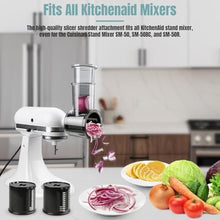 Load image into Gallery viewer, Stainless Steel Slicer Shredder Attachments for KitchenAid Stand Mixers, Vegetable Shredder, Cheese Grater, Salad Maker, Food Slicers Chopper Grinding Powder Accessories with Detachable 5 Blades, Black_6039
