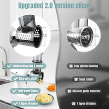 Load image into Gallery viewer, Stainless Steel Slicer Shredder Attachments for KitchenAid Stand Mixers, Vegetable Shredder, Cheese Grater, Salad Maker, Food Slicers Chopper Grinding Powder Accessories with Detachable 5 Blades, Black_6040
