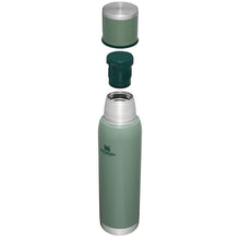 Load image into Gallery viewer, Stanley Adventure-To-Go Vacuum Bottle 1.4 qt Wide Mouth with Leakproof Cup Lid Keep Drinks Hot or Cold Packable for Travel Insulated Stainless Steel Thermal Bottle BPA-Free Hammertone Green, HammertoneGreen_6844
