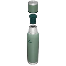 Load image into Gallery viewer, Stanley Adventure-To-Go Vacuum Bottle 1.4 qt Wide Mouth with Leakproof Cup Lid Keep Drinks Hot or Cold Packable for Travel Insulated Stainless Steel Thermal Bottle BPA-Free Hammertone Green, HammertoneGreen_6845
