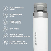 Load image into Gallery viewer, Stanley Quick Flip GO Water Bottle 24 oz | Push Button Lid | Leakproof and Packable for Travel and Sports | Insulated Stainless Steel | BPA-Free | Azure_6266
