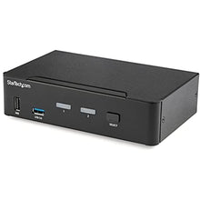 Load image into Gallery viewer, StarTech.com 2 Port DisplayPort KVM Switch - 4K 60Hz - Single Display - Dual Port UHD DP 1.2 USB KVM Switch with Integrated USB 3.0 Hub &amp; Audio-Dell HP Apple Lenovo-TAA Compliant (SV231DPU34K), Black_1
