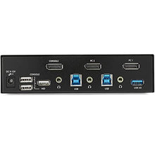 Load image into Gallery viewer, StarTech.com 2 Port DisplayPort KVM Switch - 4K 60Hz - Single Display - Dual Port UHD DP 1.2 USB KVM Switch with Integrated USB 3.0 Hub &amp; Audio-Dell HP Apple Lenovo-TAA Compliant (SV231DPU34K), Black_7310
