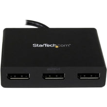 Load image into Gallery viewer, StarTech.com 3-Port DisplayPort 1.2 Splitter, DisplayPort to 3x DP Multi-Monitor Adapter, Dual 4K 30Hz and 1080p 60Hz Computer MST Hub, Windows Only (MSTDP123DP), Black_8716
