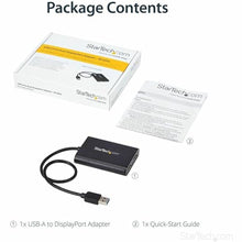 Load image into Gallery viewer, StarTech.com USB 3.0 to Dual DisplayPort Adapter 4K 60Hz, DisplayLink Certified, Video Converter with External Graphics Card - Mac &amp; PC (USB32DP24K60), Black_7511
