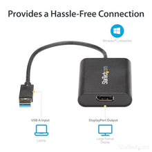 Load image into Gallery viewer, StarTech USB 3.0 to DisplayPort Adapter, 4K, Windows, TAA (USB32DPES2), Black_7592
