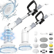 Load image into Gallery viewer, StarVal Electric Spin Scrubber, Cordless Cleaning Brush Shower Scrubber Up to 550 RPM with 9 Replaceable Brush Heads, Bathroom Scrubber Adjustable Extension Handle for Cleaning Bathroom Kitchen(Grey), Gray_1

