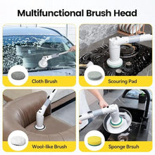 Load image into Gallery viewer, StarVal Electric Spin Scrubber, Cordless Cleaning Brush Shower Scrubber Up to 550 RPM with 9 Replaceable Brush Heads, Bathroom Scrubber Adjustable Extension Handle for Cleaning Bathroom Kitchen(Grey), Gray_3991

