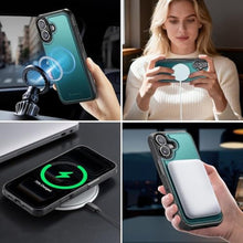 Load image into Gallery viewer, Strapurs for iPhone 17 Detachable Wallet Case Compatible with Magsafe for Women, RFID Blocking 9-Card Holder Zipper Wrist Strap Lanyard PU Leather Magnetic Phone Case for iPhone 17 6.3", Blue Green, DetachablewithMagsafeBlueGreen_3474
