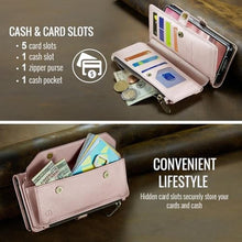Load image into Gallery viewer, Strapurs Wallet Case Compatible with Samsung Galaxy Z Fold 7 with RFID Blocking Card Holder Slot Soft PU Leather Shoulder Strap Zipper Pocket Purse Galaxy Z Fold7 Phone Case, Rose Gold, RoseGold_1087
