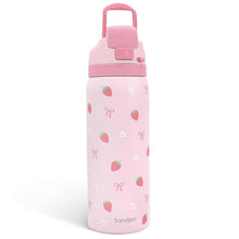 Load image into Gallery viewer, Strawberry Bow Insulated Stainless Steel Water Bottle with Straw for Sports and Travel, 32oz, Gifts for Women Girls Friends Teens Birthday Christmas_1
