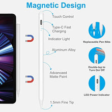 Load image into Gallery viewer, Stylus Pen for iPad (2026-2018), Fast Charge Pencil for iPad A16 11th/10/9/8/7/6 Gen, Air M4/M3/M2/11/13"/5/4/3rd, Pro M4 M5 11"/13"/12.9", Mini A17 Pro 7/6/5th, Palm Rejection Tilt Sensitivity, White_1561
