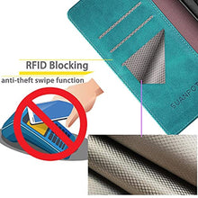 Load image into Gallery viewer, SUANPOT Compatible with iPhone 17 6.3" Wallet case with RFID Blocking Credit Card Holder,Flip Book PU Leather Protective Cover Women Men for Apple 17 Phone case Blue Green_24
