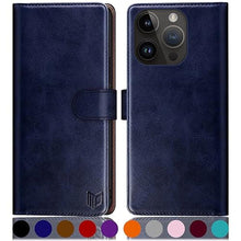 Load image into Gallery viewer, SUANPOT Design for iPhone 15 Pro Max 6.7" Wallet case with RFID Credit Card Holder,Flip Book PU Leather Cover Women Men for Apple 15ProMax Phone case Blue_1
