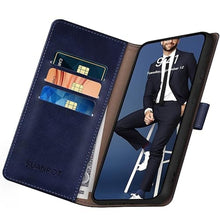 Load image into Gallery viewer, SUANPOT Design for iPhone 15 Pro Max 6.7" Wallet case with RFID Credit Card Holder,Flip Book PU Leather Cover Women Men for Apple 15ProMax Phone case Blue_8368
