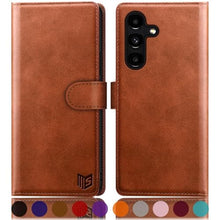 Load image into Gallery viewer, SUANPOT for Samsung Galaxy S24 5G Wallet case with RFID Blocking Credit Card Holder,Flip Book PU Leather Protective Cover Women Men for Samsung S24 Phone case Light Brown, LightBrown_1
