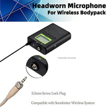 Load image into Gallery viewer, Sujeetec Microphone Headset Headworn Earset Over Ear Hanging Mic for Sennheiser Wireless System Bodypack Transmitter, Ideal for Lectures, Live Performance, Theater, Podcasts Beige_8635
