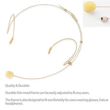 Load image into Gallery viewer, Sujeetec Microphone Headset Headworn Earset Over Ear Hanging Mic for Sennheiser Wireless System Bodypack Transmitter, Ideal for Lectures, Live Performance, Theater, Podcasts Beige_8636
