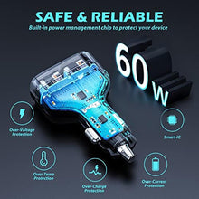 Load image into Gallery viewer, SUNDA 40W USB C Fast Car Charger, 4-Ports Car Charger Adapter, Dual Type C PD 20W Compatible with iPhone12/11 Pro/Max/iPhone11/iPad Pro/Galaxy/Samsung, Dual USB-A 18W QC3.0 for Android, CCAC_1699

