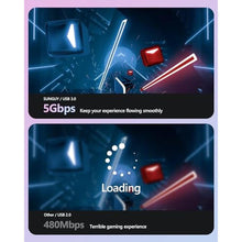 Load image into Gallery viewer, SUNGUY 16FT 5Gbps USB-C VR Link Cable, Charging While Playing, Compatible with Meta/Oculus Quest Pro/Pico4, PC/Steam VR Gaming, Grey_2247
