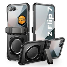 Load image into Gallery viewer, SUPCASE for Samsung Galaxy Z Flip 7 Case with Stand &amp; Front Screen Protector (Unicorn Beetle Grip), [Support MagSafe] [Hinge Protection] Full Body Military-Grade Translucent Back Phone Cover, Black_1
