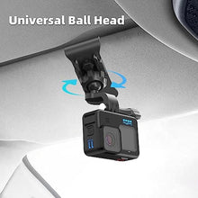 Load image into Gallery viewer, SUREWO Car Sun Visor Mount, Quick Clip Sun Visor Mount with Universal Ball J Hook Compatible with GoPro Hero 13 12 11 10 9 8 7 6 5 Black,DJI Osmo Action 5 pro/4/3,AKASO and More_1328
