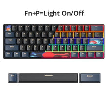 Load image into Gallery viewer, surmen 60% Gaming Keyboard 60 Percent, Wired Mini Mechanical Keyboard with Linear Red Switches PBT Keycaps for PC Gamer Typist (Blue Samurai B/Rainbow Led), BlueSamuraiBRainbowLed_6210

