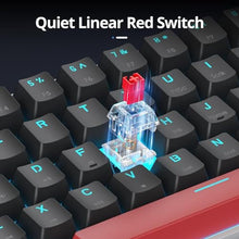 Load image into Gallery viewer, surmen 60% Mechanical Gaming Keyboard with Linear Red Switch, Wired Mini Compact Keyboard 60 Percent Backlit for Laptop Desktop PC Gamers 61 Black-Ice Blue, BlackIceBlue_6043
