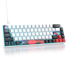Load image into Gallery viewer, surmen 65% Mechanical Gaming Keyboard with Linear Red Switch, Wired Mini Compact Keyboard 60 Percent Backlit for Laptop Desktop PC Gamers68 White-Ice Blue, WhiteIceBlue_1
