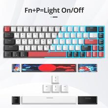 Load image into Gallery viewer, surmen 65% Mechanical Gaming Keyboard with Linear Red Switch, Wired Mini Compact Keyboard 60 Percent Backlit for Laptop Desktop PC Gamers68 White-Ice Blue, WhiteIceBlue_6054
