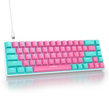 Load image into Gallery viewer, surmen 65% Percent Gaming Keyboard Mechanical with Linear Red Switch, 68-Keys Pink Mini Gaming Keyboard 60 Percent LED Light Backlit PBT Keycaps for Laptop Desktop PC Gamers (68 Miami)_1
