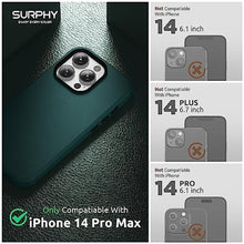 Load image into Gallery viewer, SURPHY Faux Leather Designed for iPhone 14 Pro Max Case with Screen Protector (6.7 inch), Metallic Buttons &amp; Microfiber Lining Leather Phone Case for 14 Pro Max, Forest Green, ForestGreen_8191
