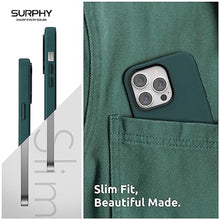 Load image into Gallery viewer, SURPHY Faux Leather Designed for iPhone 14 Pro Max Case with Screen Protector (6.7 inch), Metallic Buttons &amp; Microfiber Lining Leather Phone Case for 14 Pro Max, Forest Green, ForestGreen_8194
