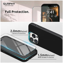 Load image into Gallery viewer, SURPHY Leather Phone Case for iPhone 14 Pro Max Case, with Screen Protector, Metallic Buttons, Microfiber Lining, Black_8174
