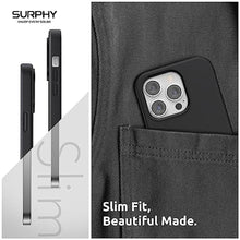 Load image into Gallery viewer, SURPHY Leather Phone Case for iPhone 14 Pro Max Case, with Screen Protector, Metallic Buttons, Microfiber Lining, Black_8175
