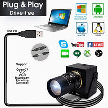 Load image into Gallery viewer, SVPRO 8MP USB Camera, Manual Focus Webcam with Varifocal 5-50mm CS Mount Lens-10X Zoom External Camera for Laptop PC Computer, UVC Plug and Play UVC_8411
