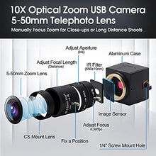 Load image into Gallery viewer, SVPRO Telephoto Webcam Mac Compatible 1MP USB Camera with 5-50mm Optical Zoom Lens Manual Focus Webcam UVC PC Cam for Windows Linux Android MAC,1280x720 USB2.0 CMOS Video Camera for Security,Streaming, MPWebcam_2970
