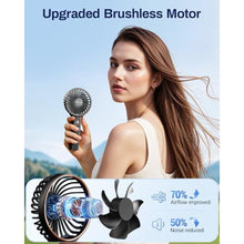Load image into Gallery viewer, SWEETFULL Handheld Portable Fan, 5000mAh Rechargeable Battery, 6 Speed Wind, LED Digital Display, Foldable Electric Personal Mini Travel Fan with Backup Power, Summer Essentials Gifts for Women Girl, Black_2391
