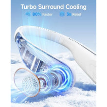Load image into Gallery viewer, SWEETFULL Portable Neck Fan: 5200mAh Bladeless Personal Fan | 4 Speeds, 20H Max Runtime, No Hair Twist Quiet Wearable Fan for Travel | Birthday Gifts for Men Women Mom Dad, AWhite_7615
