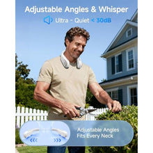 Load image into Gallery viewer, SWEETFULL Portable Neck Fan: 5200mAh Bladeless Personal Fan | 4 Speeds, 20H Max Runtime, No Hair Twist Quiet Wearable Fan for Travel | Birthday Gifts for Men Women Mom Dad, AWhite_7617
