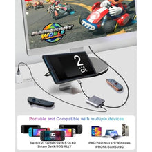 Load image into Gallery viewer, Switch 2 Dock Station with 4K HDMI2.1,USB C to HDMI Adapter for NS2&amp;1,Switch 2 Docking Station V22.5.0Steam Deck Dock Compatible Rog Ally,Mobile Phone,MacBook,Laptops 4K120Hz/8K@60Hz., PPforV_3132
