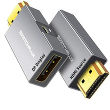 Load image into Gallery viewer, SWITCHFLUX HDMI to DisplayPort Adapter [1 Pack], 4k@60Hz HDMI to DP Converter, Aluminium Male to Female Adapter Compatible with PC, Graphics Card, Laptop and More, grey_1
