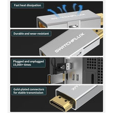 Load image into Gallery viewer, SWITCHFLUX HDMI to DisplayPort Adapter [1 Pack], 4k@60Hz HDMI to DP Converter, Aluminium Male to Female Adapter Compatible with PC, Graphics Card, Laptop and More, grey_4849
