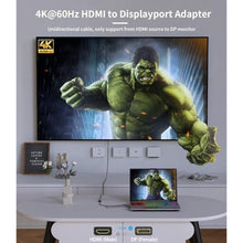 Load image into Gallery viewer, SWITCHFLUX HDMI to Displayport Adapter, 4K@60Hz Active HDMI Male to DP Female Converter Adapter High Speed HDCP 2.2 Cable for PC,NVIDIA,AMD,NS,PS4/5,Xbox One/Series X (8.66 in), Grey_4589
