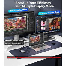 Load image into Gallery viewer, SWITCHFLUX USB C to Dual HDMI Adapter |4k@60Hz| for Mac M1/M2/M3,Displaylink(DL6950) HDMI Spilitter Extended Display for Dual Monitors Compatible with Windows, MacBook Pro/Air,Driver Required, Silver_5034
