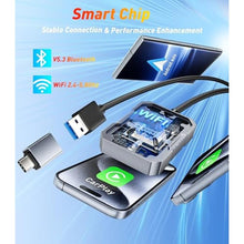 Load image into Gallery viewer, SWITCHFLUX Wireless Carplay Adapter,2024 Upgraded Apple CarPlay Converts Wired to Wireless Adapter for iPhone,No Delay Carplay Dongle for Apple iOS 10 &amp; Android 11 and Above, black_4558
